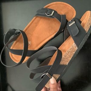 Black Wrap Sandals